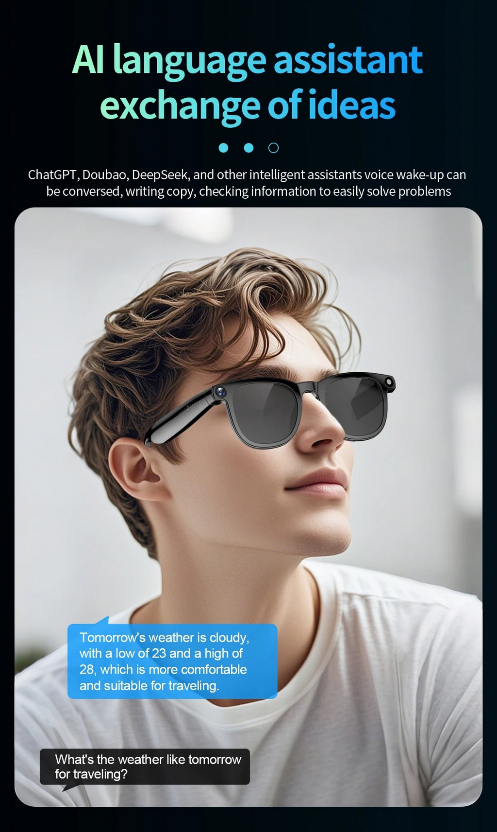 Smart Glasses
4K Camera + Bluetooth Audio + AI Assistant